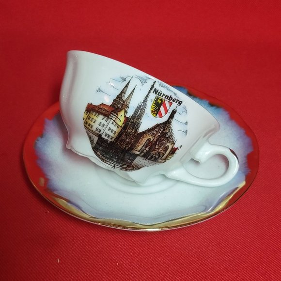 Vintage Qualitat Bavaria Nurnberg Tea Cup Saucer - Picture 13 of 13